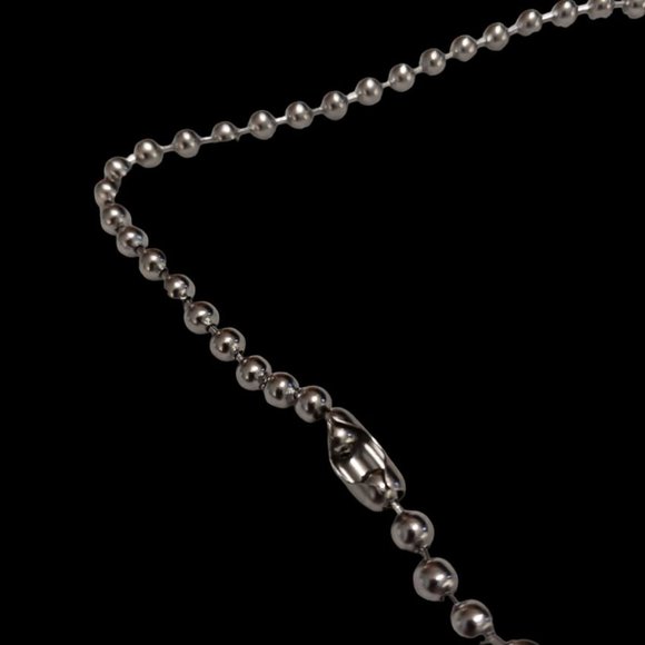 Bunny Choker 🐰 Crystal Rhinestone Pendant –17" Silver Ball Bead Choker Chain - Picture 6 of 8